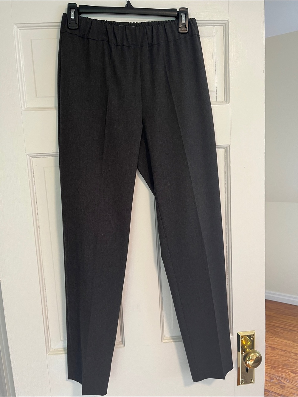 Women's Charcoal Elastic-Waist Dress Pants Size 40 Eu 4 USA
